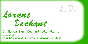 lorant dechant business card